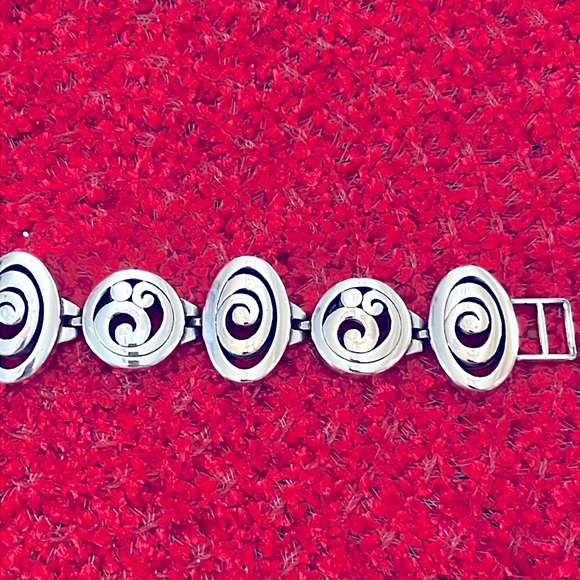 Brighton Contempo Link Bracelet Silver Plated Scrolled Oval Round Designs - Picture 8 of 17